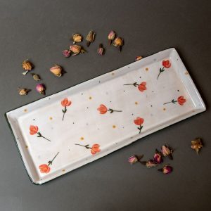 Tray oblong - roses